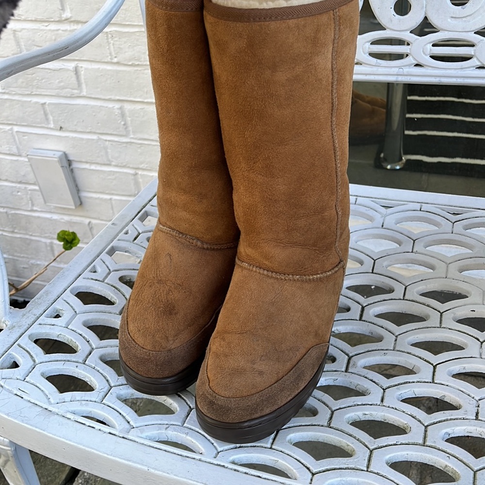 Ugg Ultimate Tall Tasman Braid 5245 Chestnut Boots EUC - Picture 10 of 13